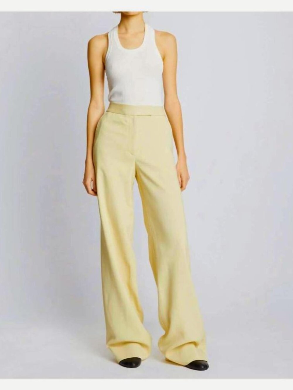 NWT Proenza Schouler Viscose Suiting Pant Parchment Yellow Size 6 $1090 NEW